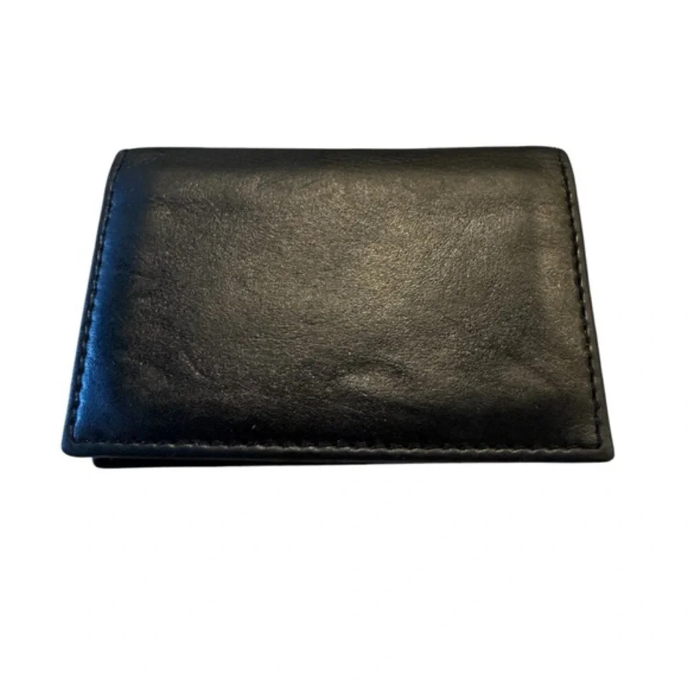 Bosca Black Leather Calling Card Case